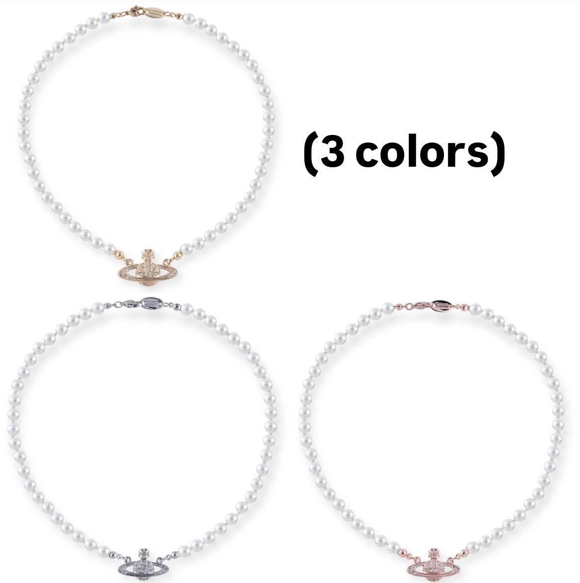 Beaded Pearl Abstract Bas Pendant Orb Necklace *3 Colors*