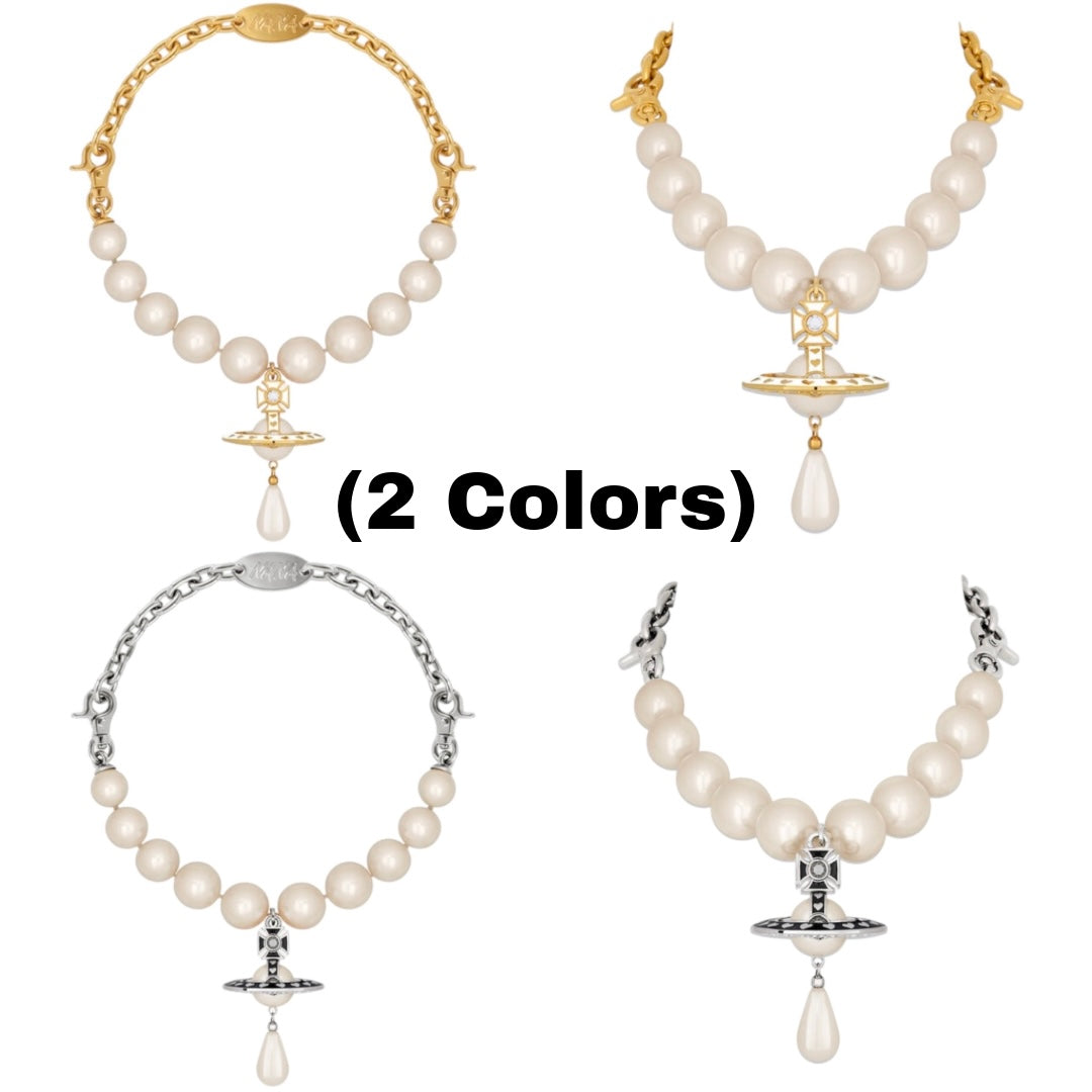 Nana Pearl Jumbo Necklace (Gold & Black)