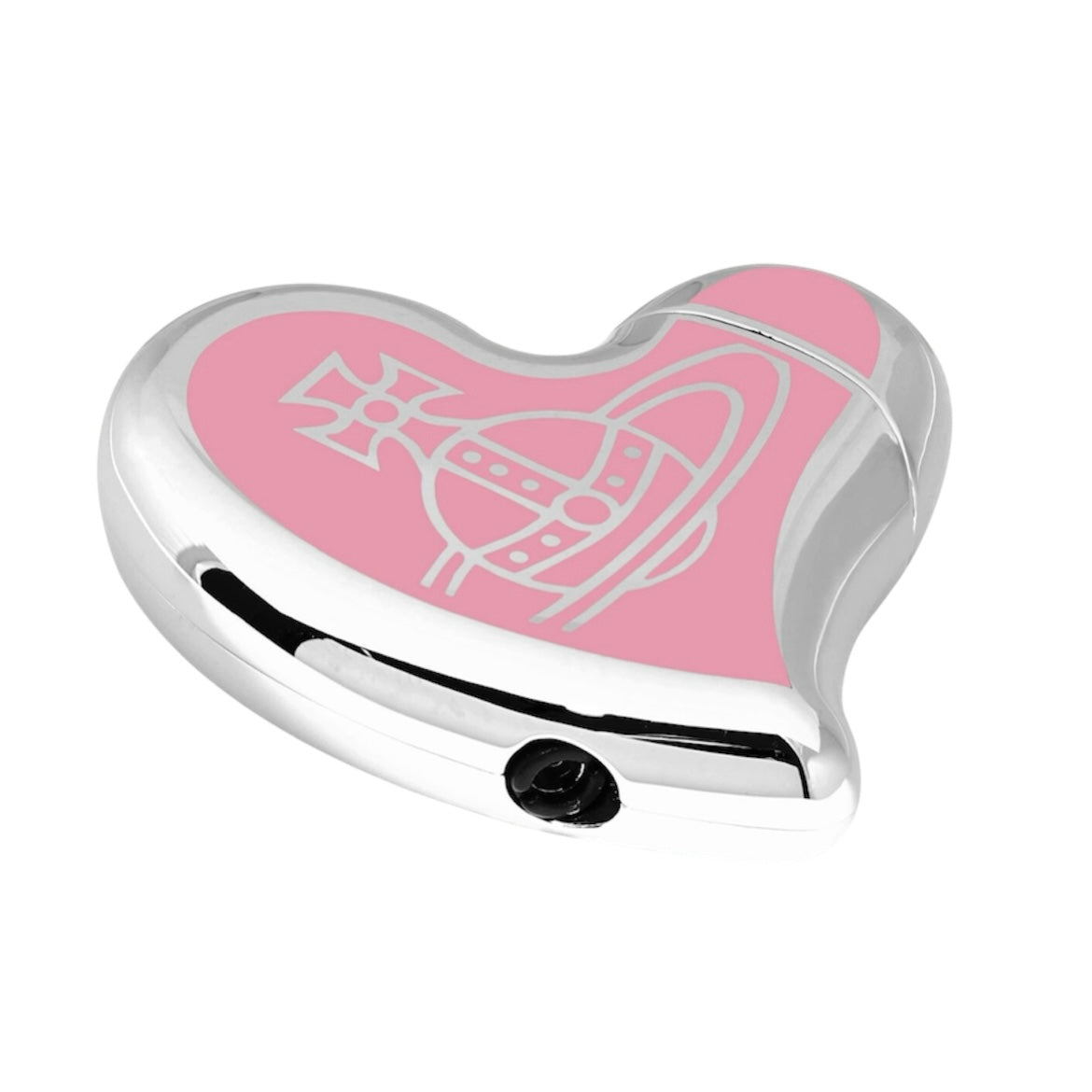 Baby Pink and Silver Heart Orb Lighter