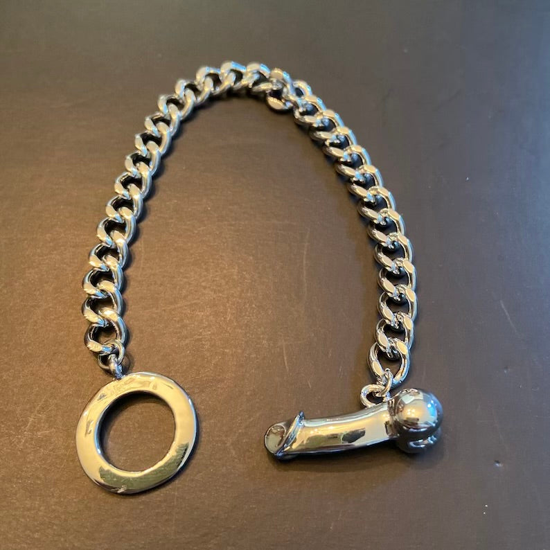 Dripping Diamond Penis Dick Dih Pendant Bracelet Gold & Silver (2 colors)