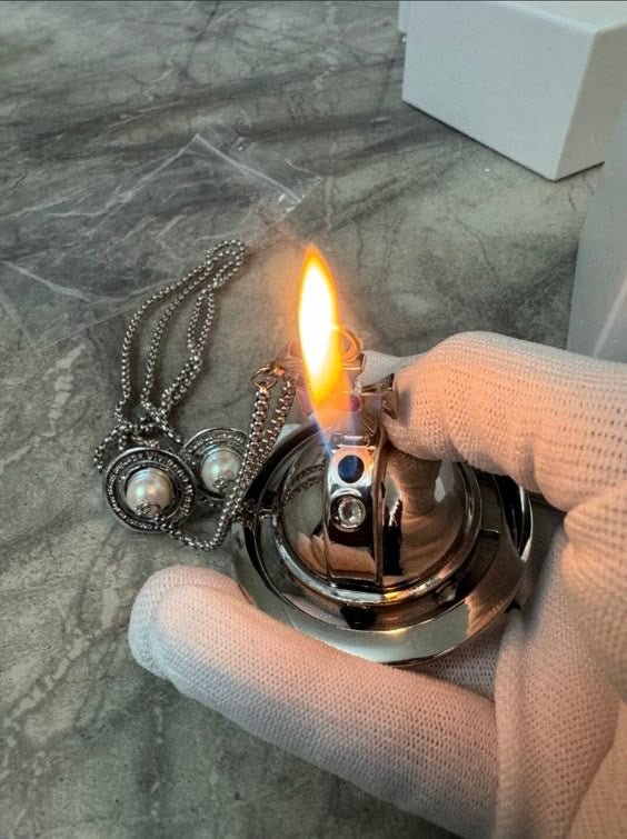 Shins Lighter Orb Necklace Gold & Silver