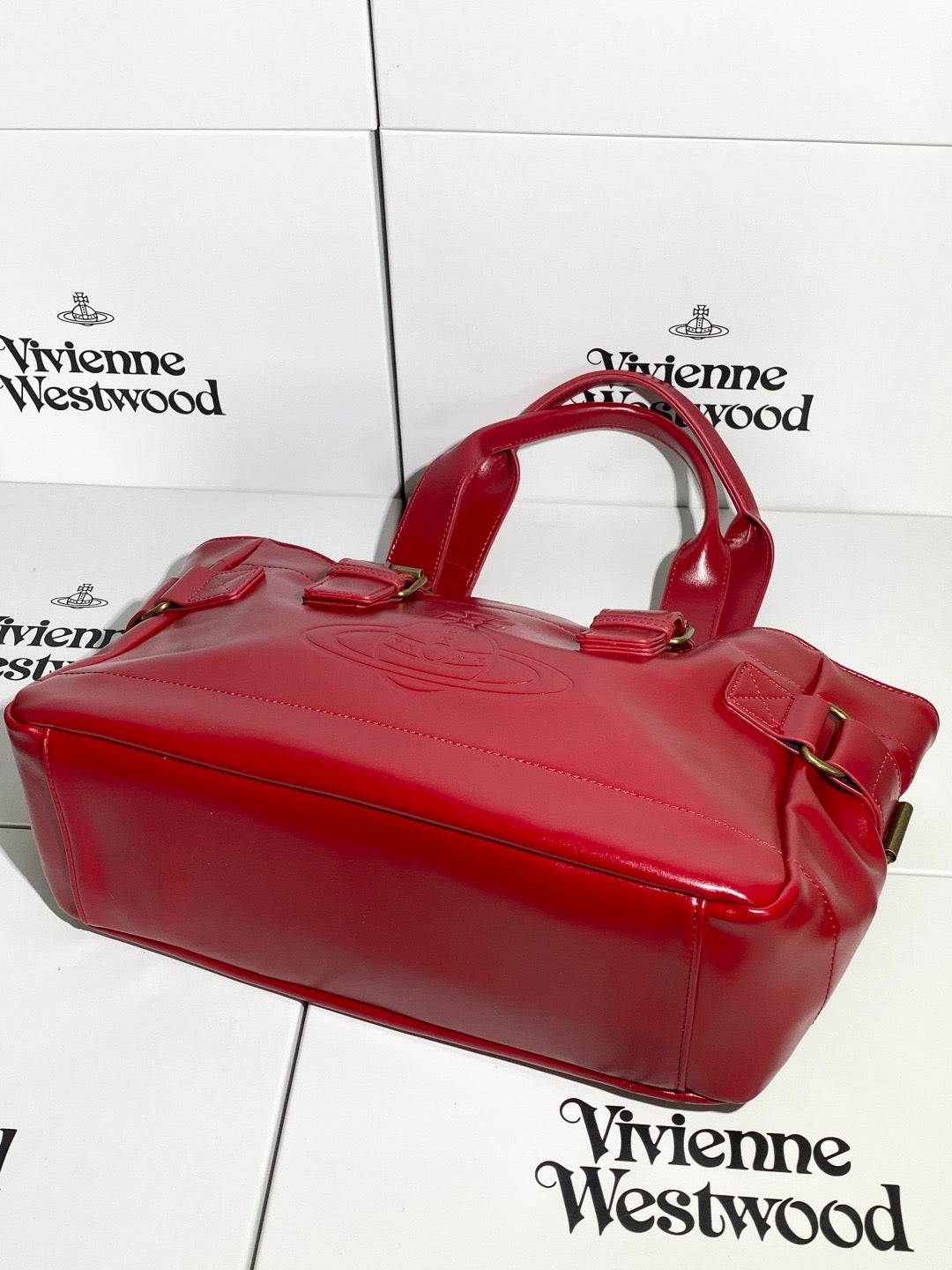 Red Orb Design Messenger Tote Hand Bag
