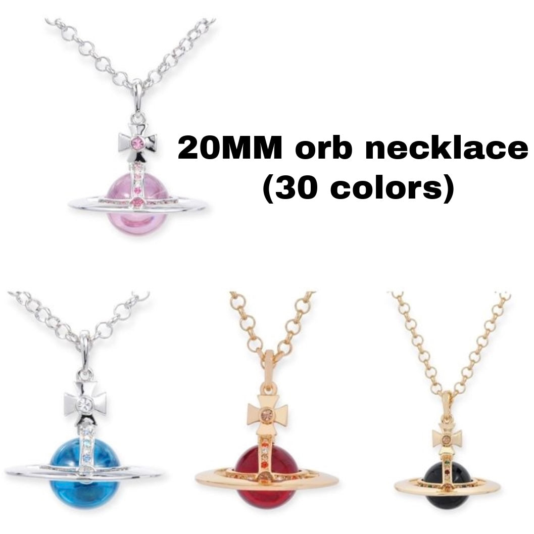 20MM Medium Saturn Orb Pendant Necklace *29 Styles*