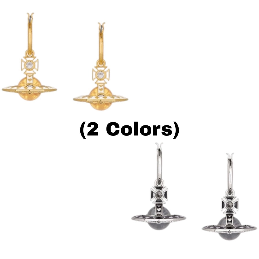 Nana Mini Glass Orb Earrings (Gold & Black)