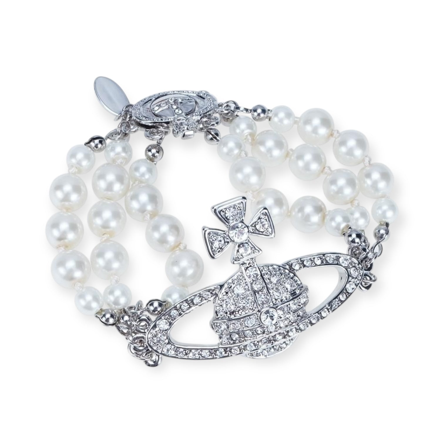 Triple Layer Beaded Orb Pendant Gold & Silver Bracelet (2 Colors)