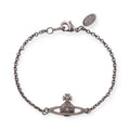 Dark Silver Flower Pattern Pendant Orb Bracelet