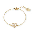 Heart Shaped Shape Plate Design Colorful Pendant Gem Studded Bracelet (4 Colors)