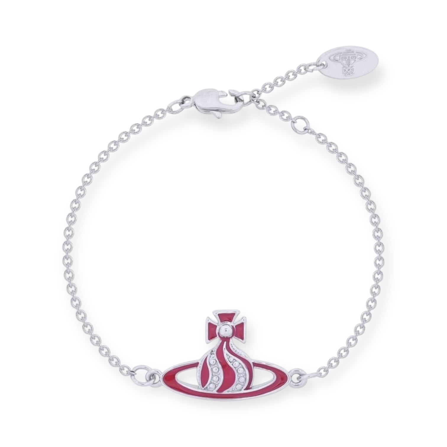 Gem Studded Swivel Pattern Orb Pendant Bracelet (6 Colors)