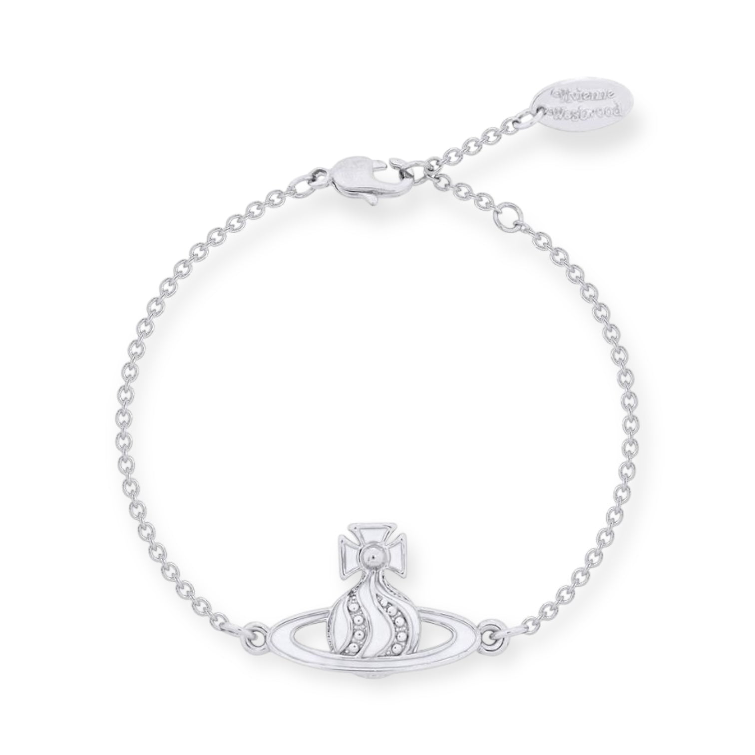 Gem Studded Swivel Pattern Orb Pendant Bracelet (6 Colors)