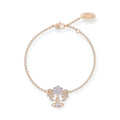 Flower Studded Leaves Mini Gem Orb Hanging Pendant Bracelet (4 Colors)