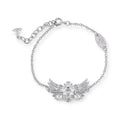 Angel Wings Design Silver Orb Pendant Bracelet