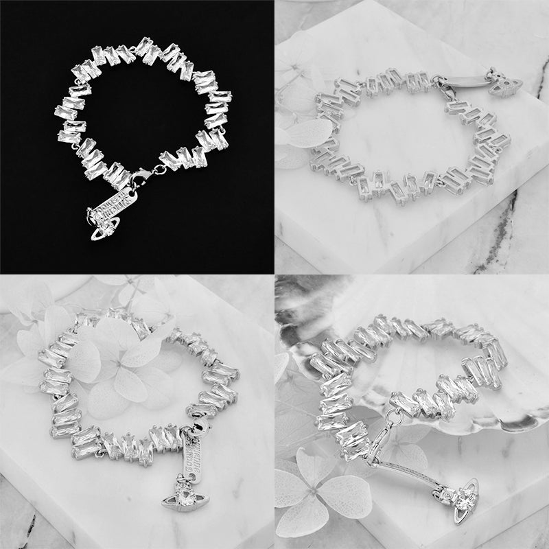 Crystal Shards Hanging Orb Pendant Gold & Silver Bracelet (2 Colors)