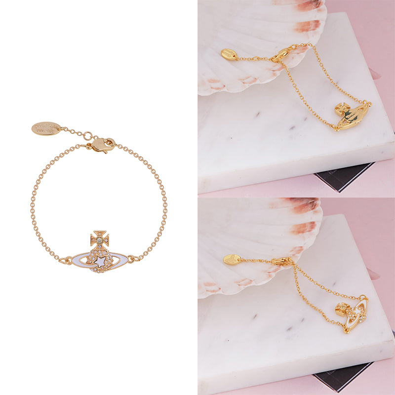 Shooting Star Mini Gem Studded Orb Pendant Bracelet (5 Colors)
