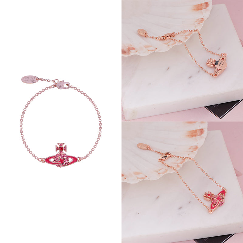 Shooting Star Mini Gem Studded Orb Pendant Bracelet (5 Colors)