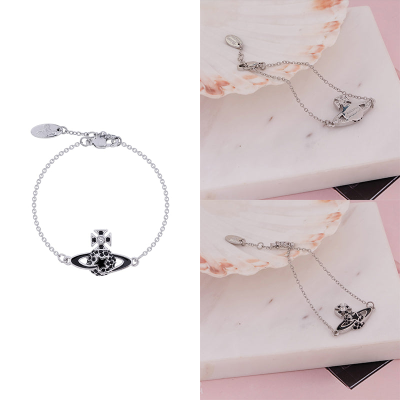 Shooting Star Mini Gem Studded Orb Pendant Bracelet (5 Colors)