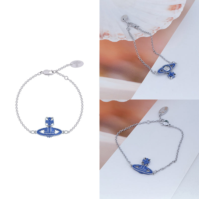 Colorful Square Dotted Orb Pendant Bracelet (4 Colors)
