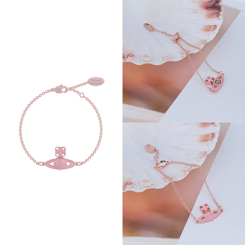 Colorful Square Dotted Orb Pendant Bracelet (4 Colors)
