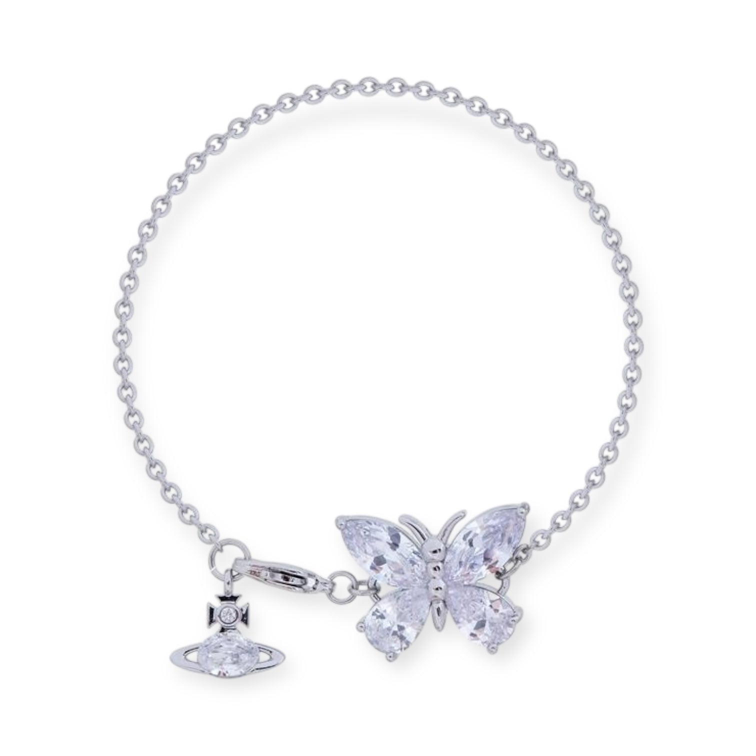 Butterfly Gemstone Orb Pendant Bracelet (3 Colors)