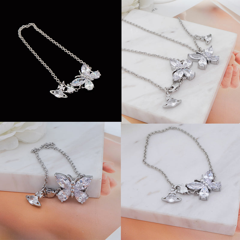 Butterfly Gemstone Orb Pendant Bracelet (3 Colors)