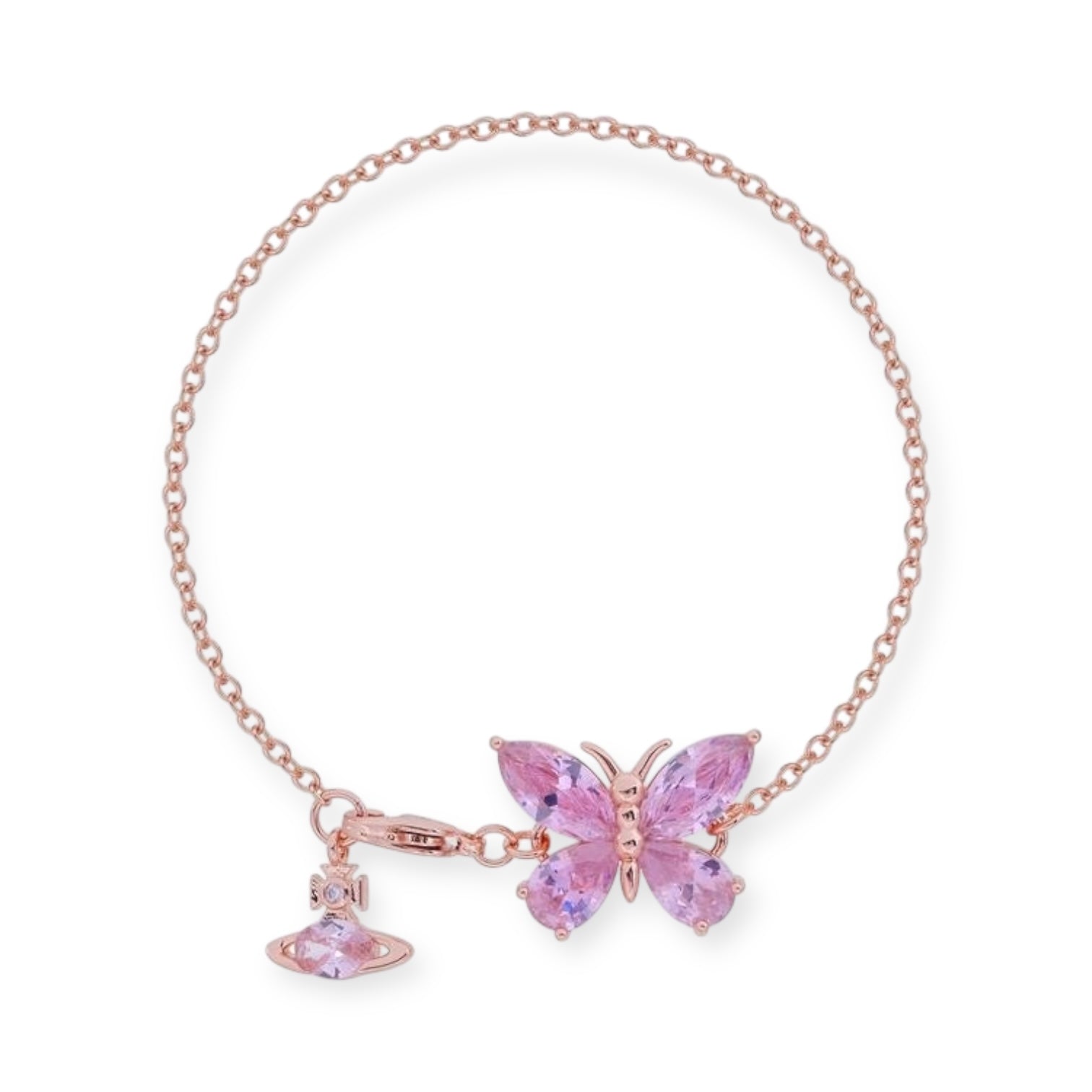 Butterfly Gemstone Orb Pendant Bracelet (3 Colors)