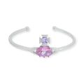 Mini Oval Gemstone Orb Pendant Pink Gem Bracelet