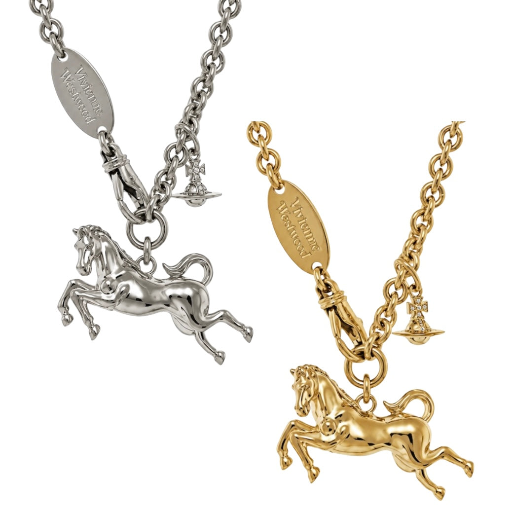 Horse Orb Necklace Gold & Silver