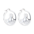 Outline Orb Design Hoop Earrings (2 Colors)