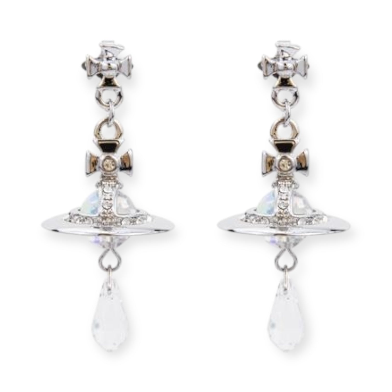Crystal Orb Water Drop Pendant Earrings (4 Colors)