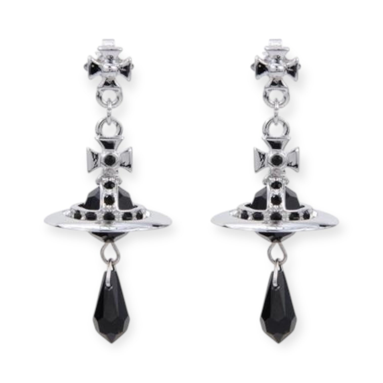 Crystal Orb Water Drop Pendant Earrings (4 Colors)