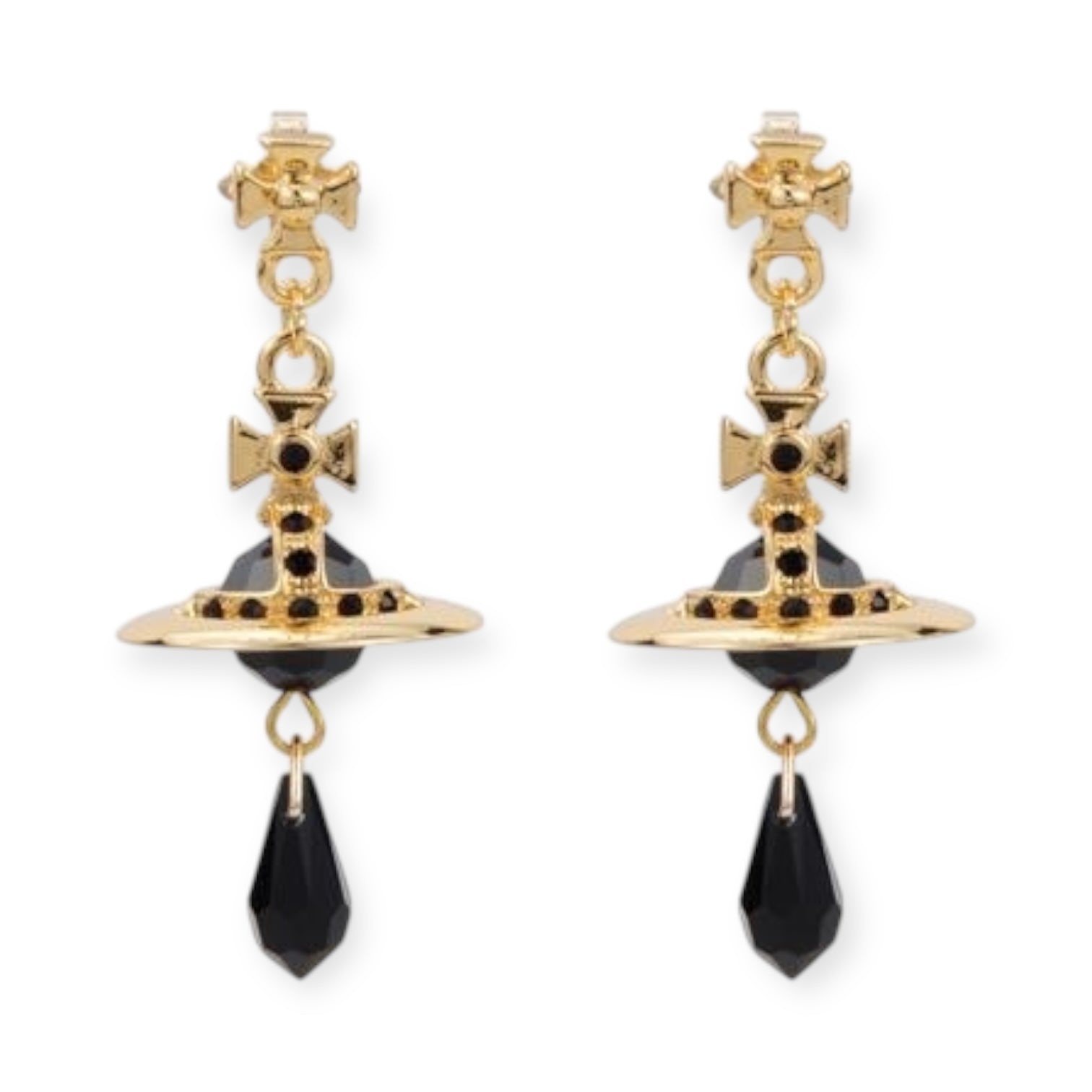 Crystal Orb Water Drop Pendant Earrings (4 Colors)