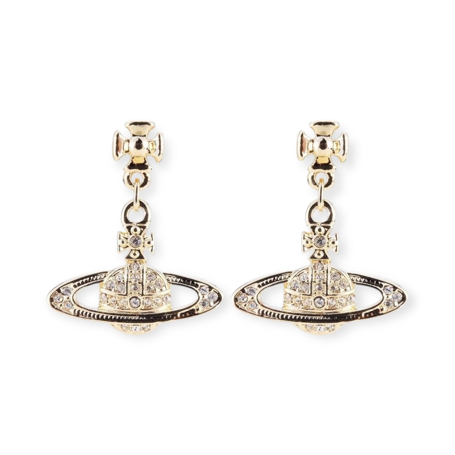 Mini Hanging Gem Studded Orb Pendant Earrings (5 Colors)