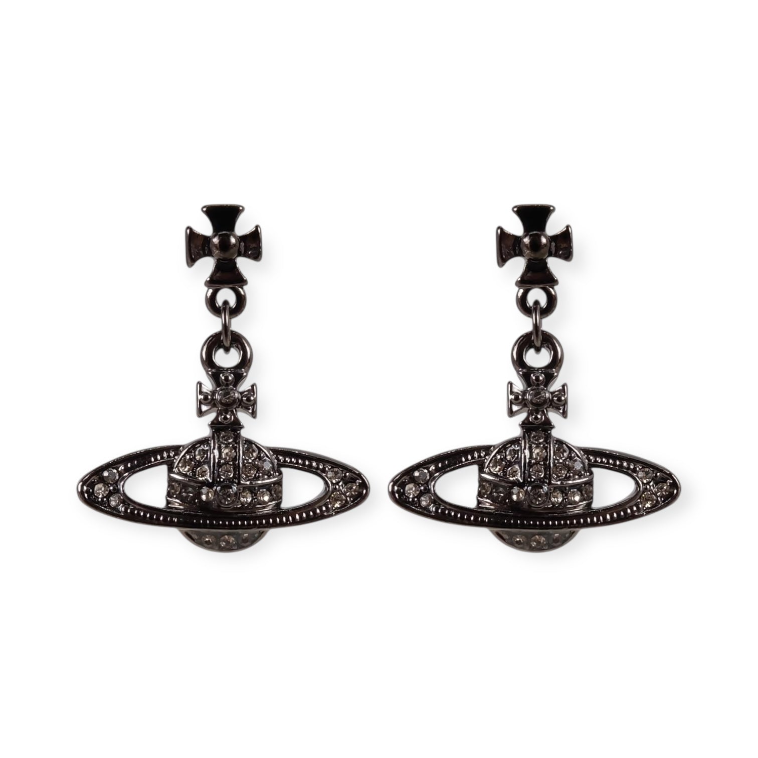 Mini Hanging Gem Studded Orb Pendant Earrings (5 Colors)