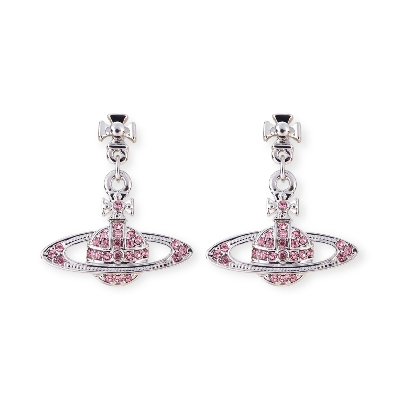 Mini Hanging Gem Studded Orb Pendant Earrings (5 Colors)