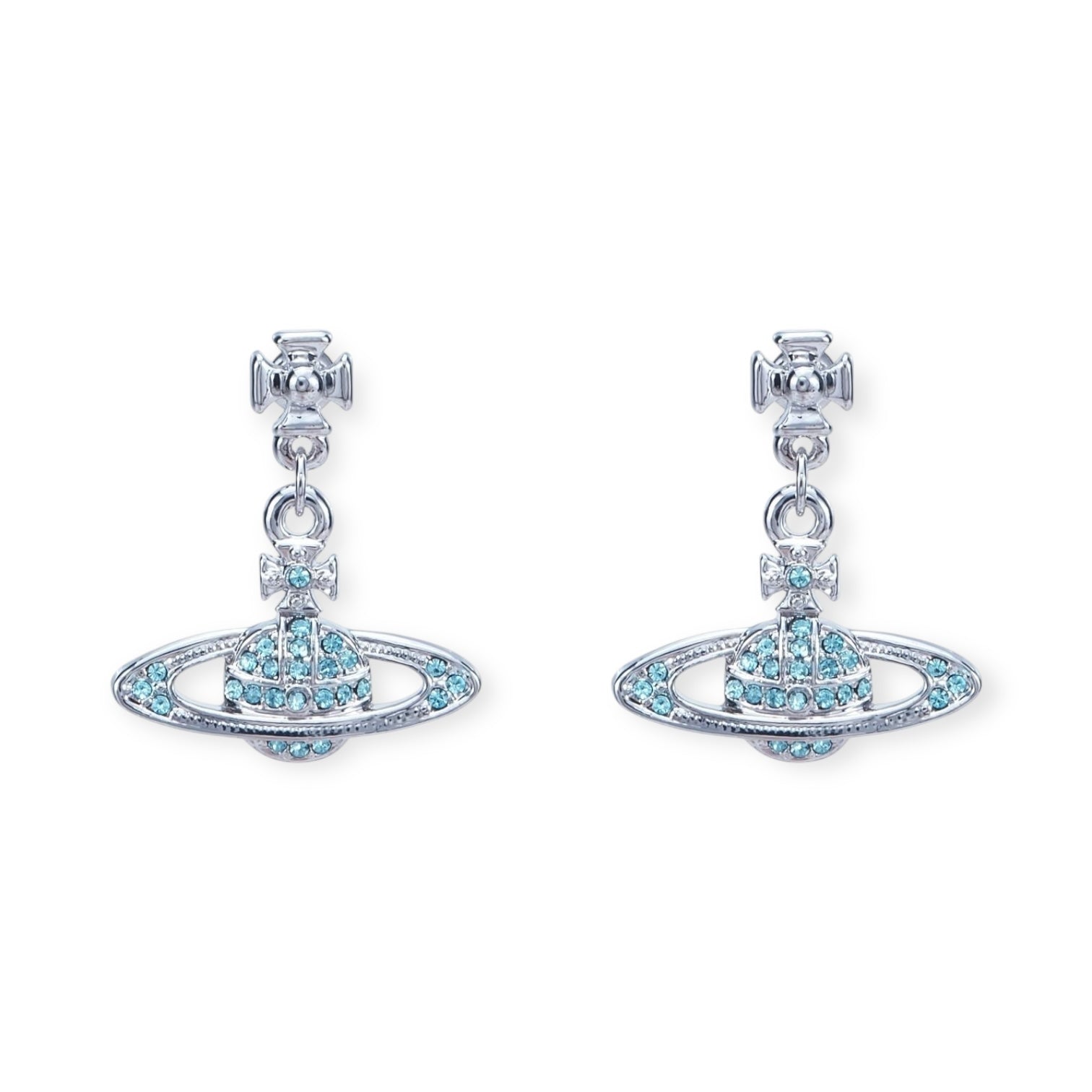 Mini Hanging Gem Studded Orb Pendant Earrings (5 Colors)