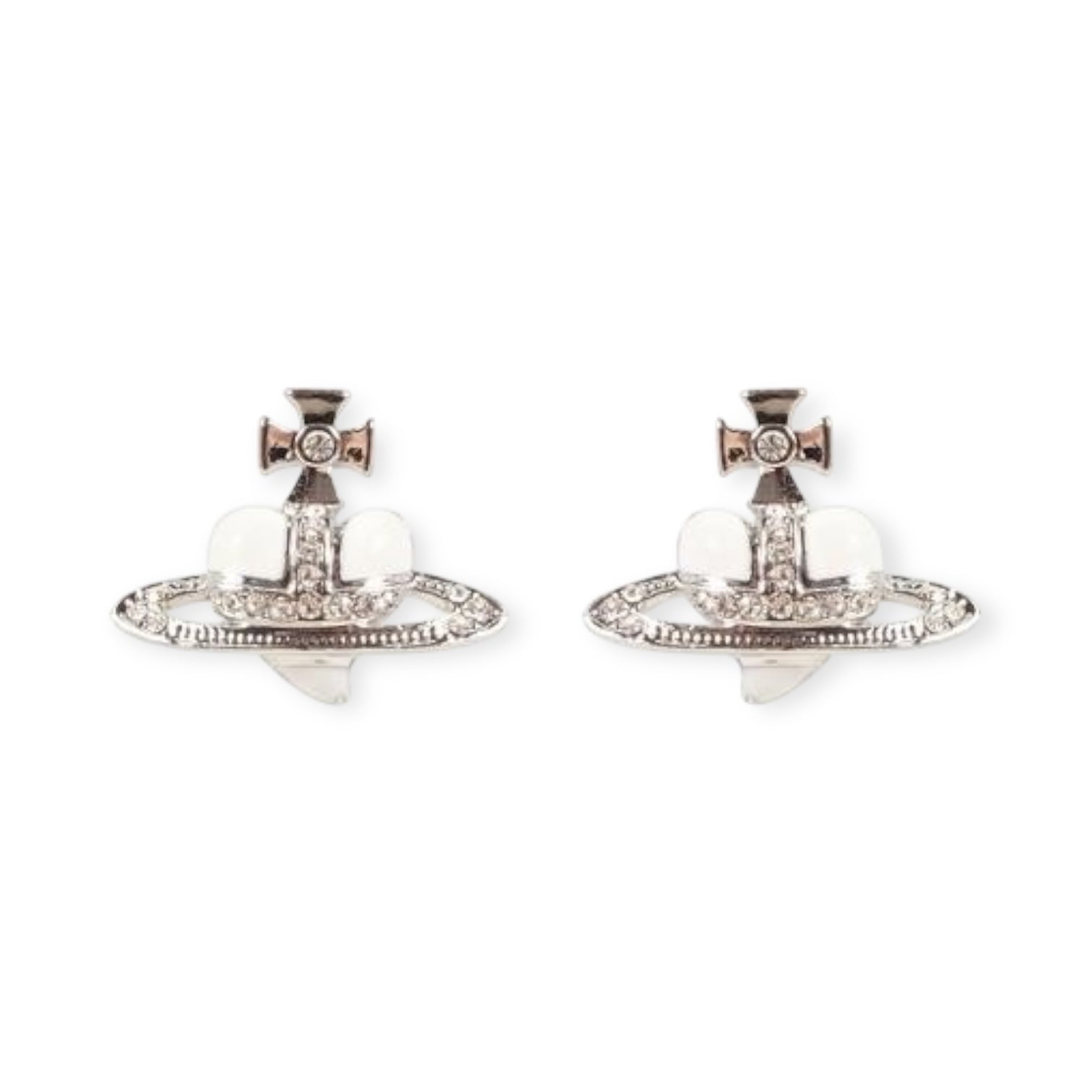 Mini Heart Orb Design Silver Earrings (5 Colors)