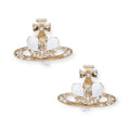 Mini Heart Orb Design Gold Earrings (7 Colors)