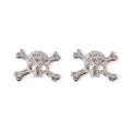 Skull Cross Gem Studded Orb Pendant Earrings (3 Colors)