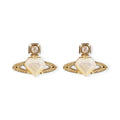 Mini Diamond Pentagon Heart Shaped Orb Pendant Studded Earrings (3 Colors)