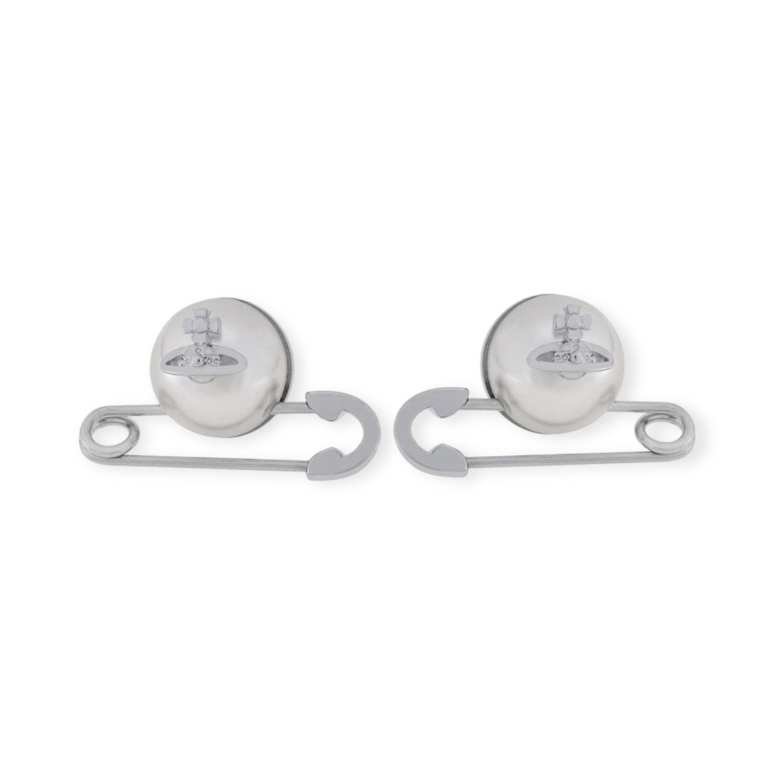 Safety Pin Pearl Design Earrings Gold & Silver (2 Colors)