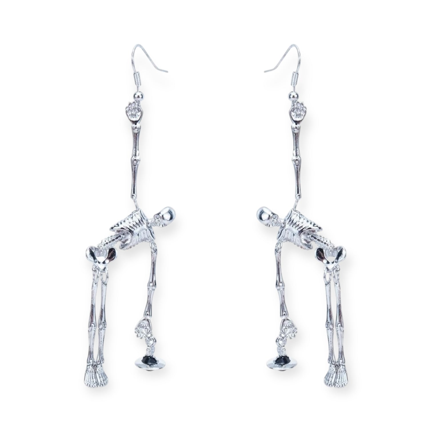 Skeleton Body Holding Orb Pendant Earrings (3 Colors)