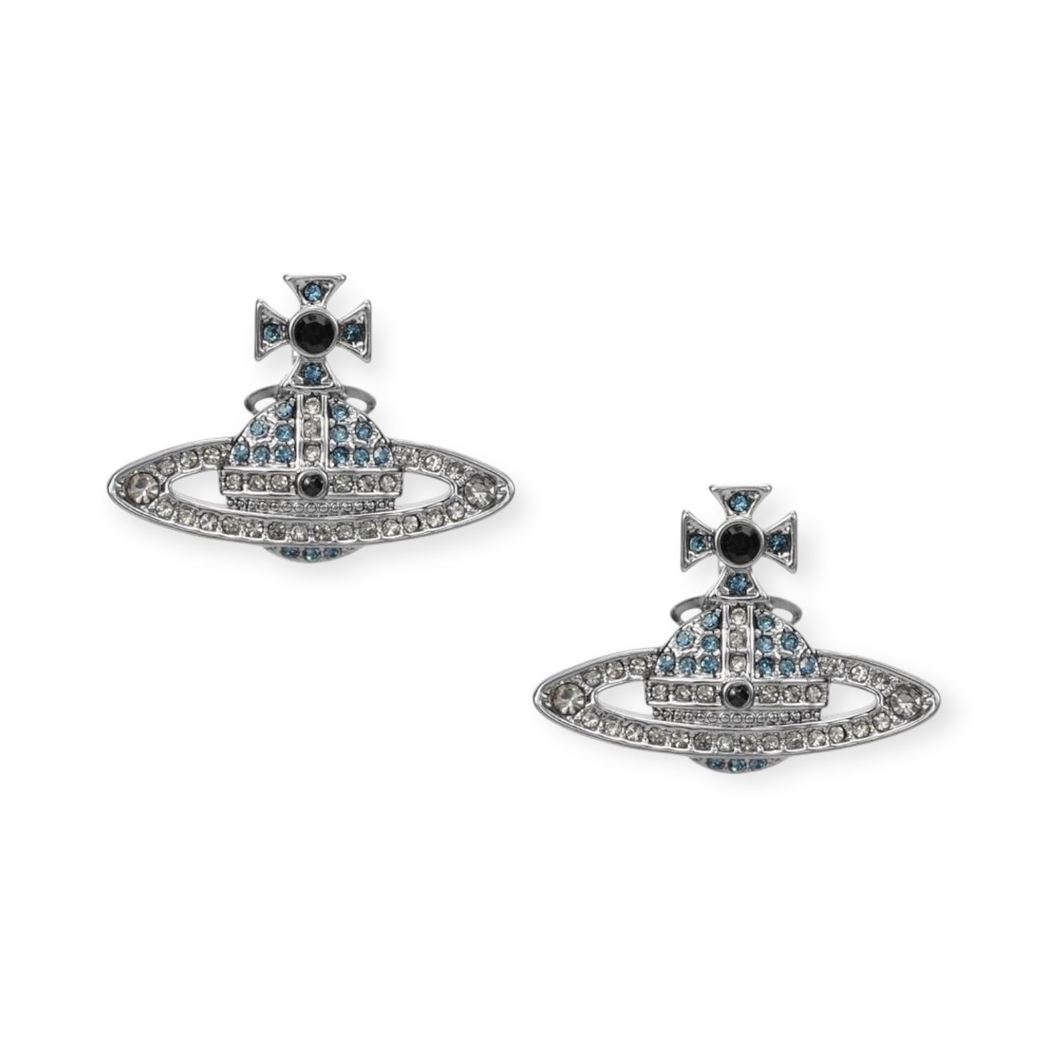 Gem Studded 2D Orb Pendant Earrings (5 Colors)