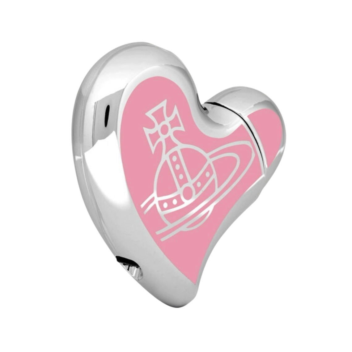 Baby Pink and Silver Heart Orb Lighter