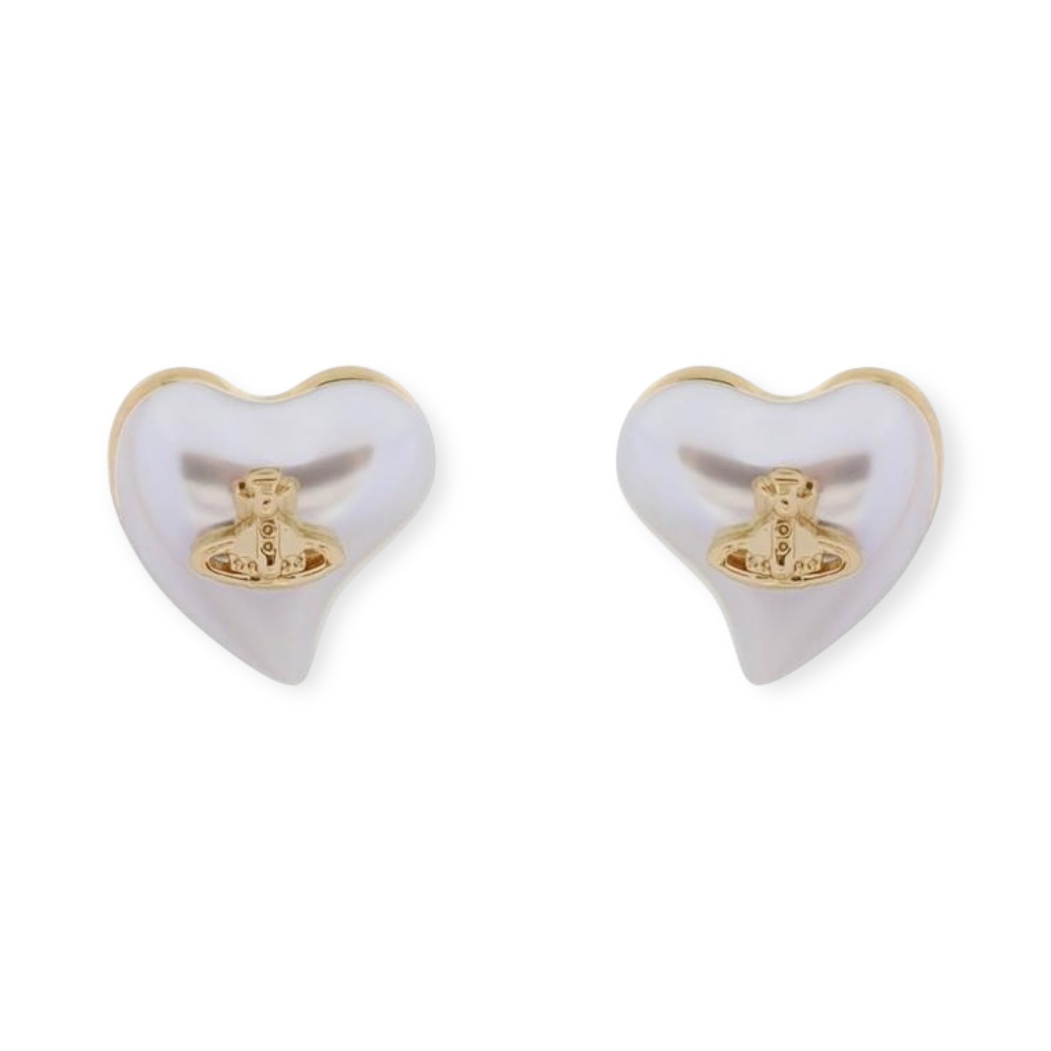 Pearl Heart Shape Shaped Orb Design Earrings (4 Colors)