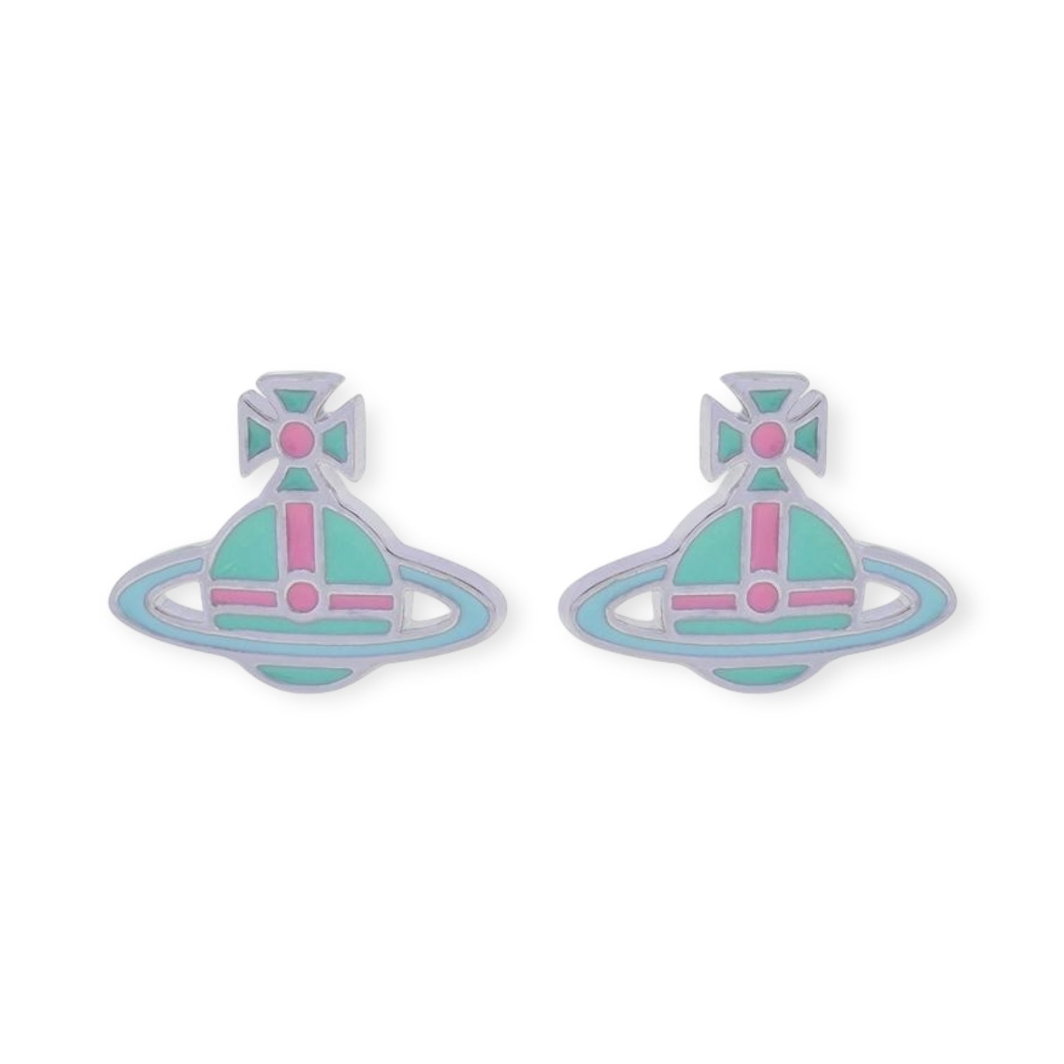 Multicolor Outline Orb Design 2D Earrings (12 Colors)