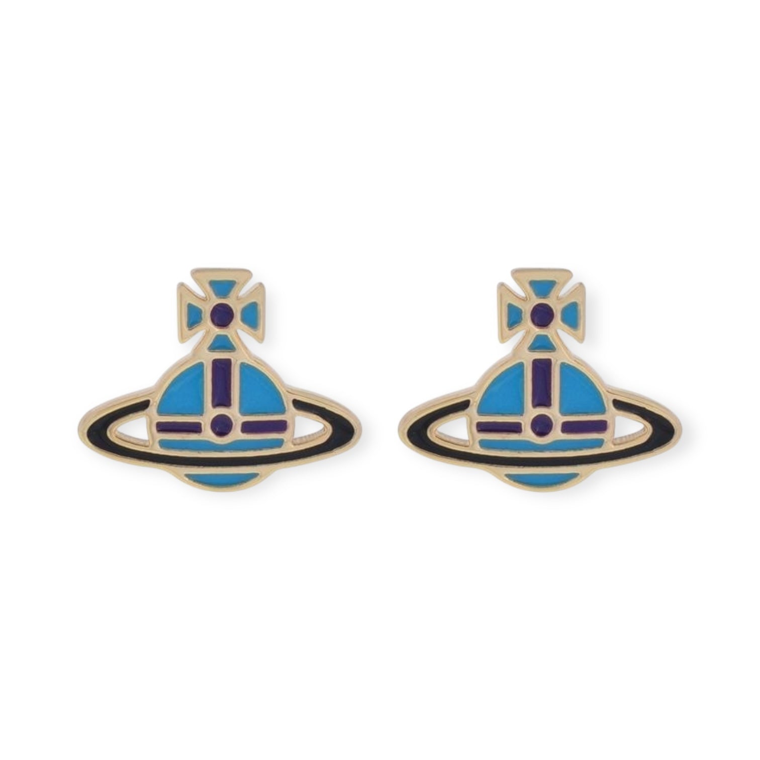 Multicolor Outline Orb Design 2D Earrings (12 Colors)