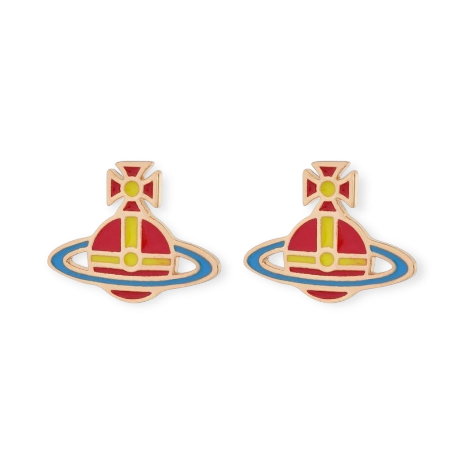 Multicolor Outline Orb Design 2D Earrings (12 Colors)