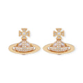 2D Gem Studded Clear Orb Pendant Earrings Gold & Silver (2 Colors)
