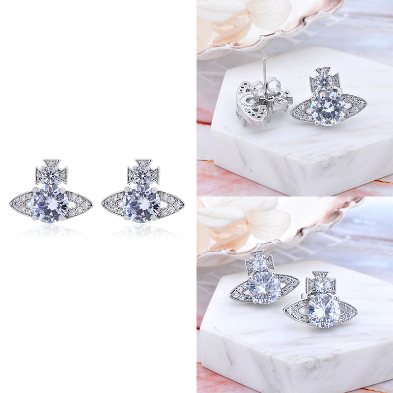 Multicolor Gem Encrusted Orb Pendant Earrings (4 Colors)