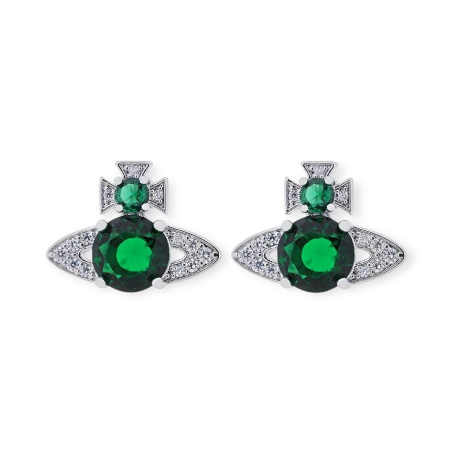 Multicolor Gem Encrusted Orb Pendant Earrings (4 Colors)