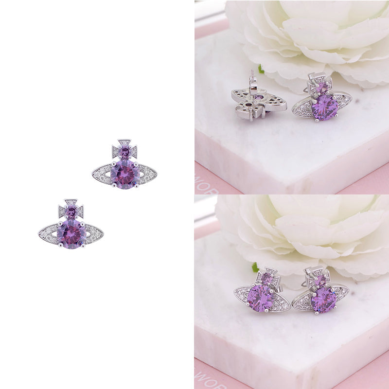 Multicolor Gem Encrusted Orb Pendant Earrings (4 Colors)